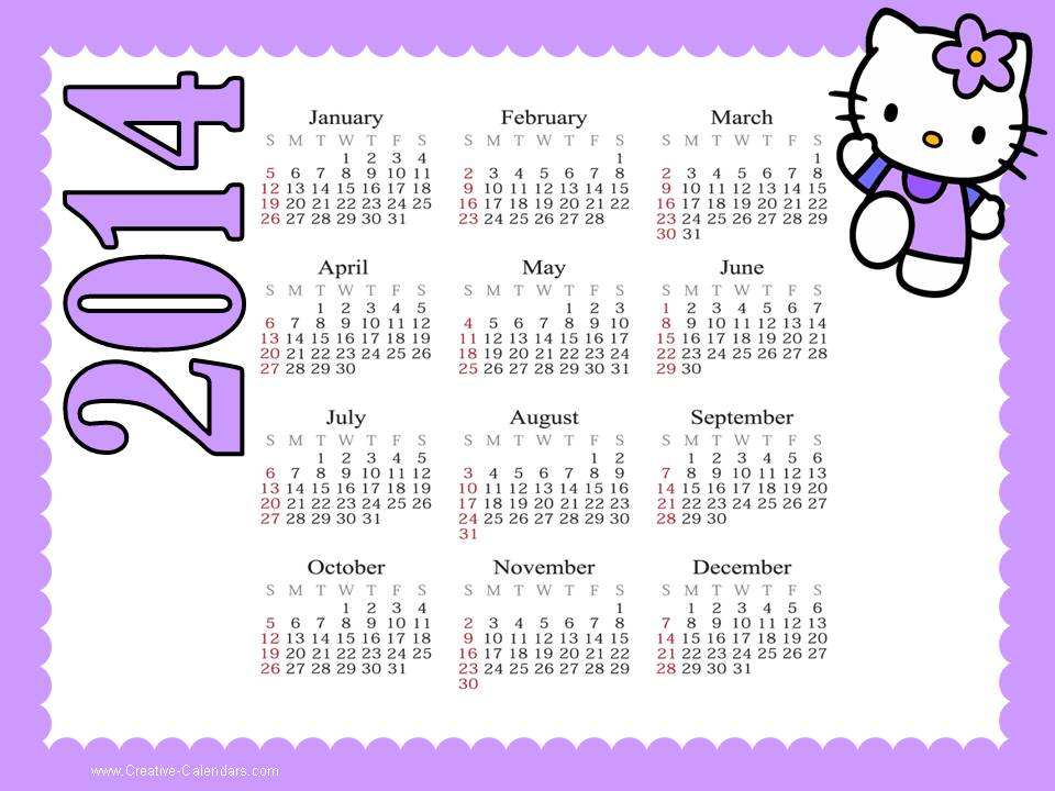2014 Hello Kitty Calendar