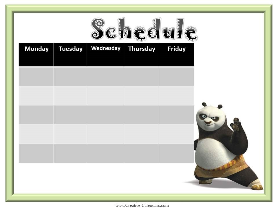 Week Calendar Template