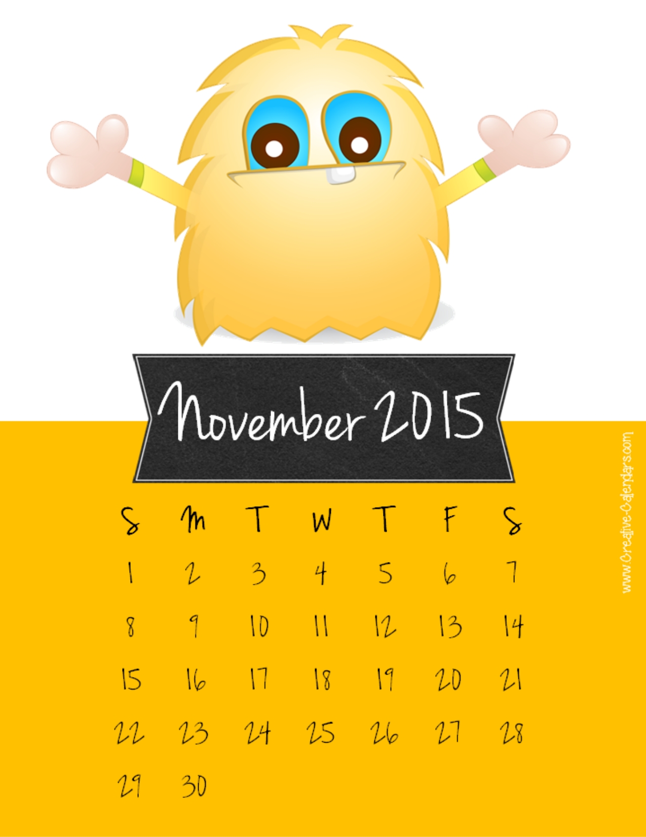 2015 Monthly Calendar Printable