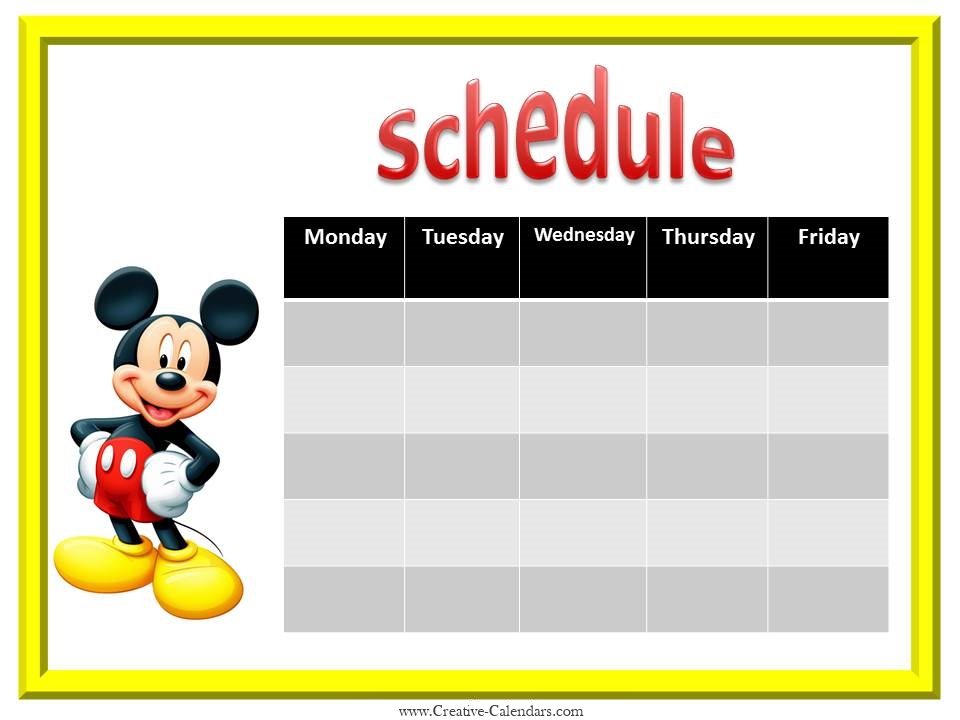 Printable Weekly Calendar