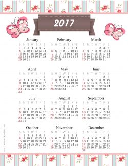 pretty calendar 2017