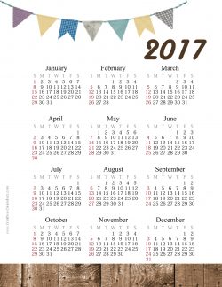 Printable calendar 2017