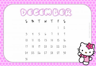 December calendar printable