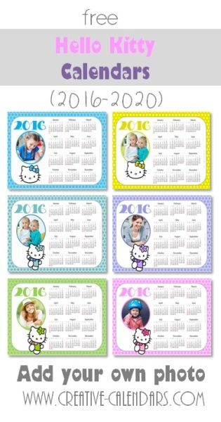 photo calendar 2016 with Hello Kitty