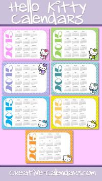 Free Printable Hello Kitty Calendars