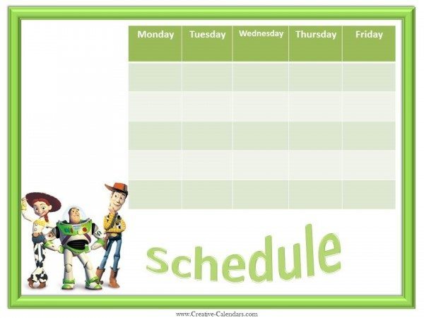free printable weekly schedule