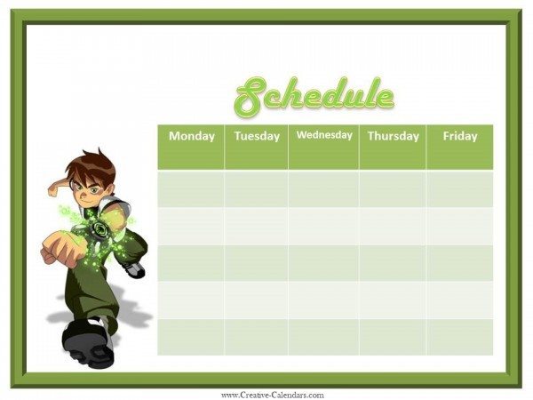 free weekly calendar