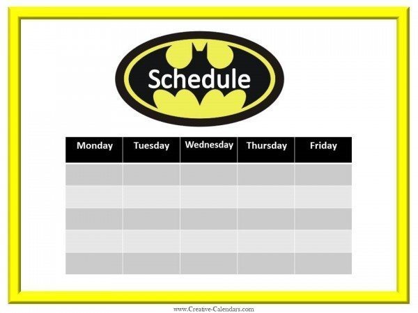 free weekly calendar template