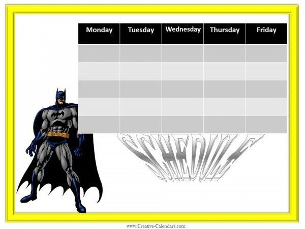 free weekly calendar template