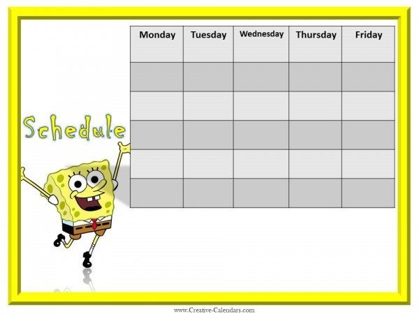 spongebob calendar