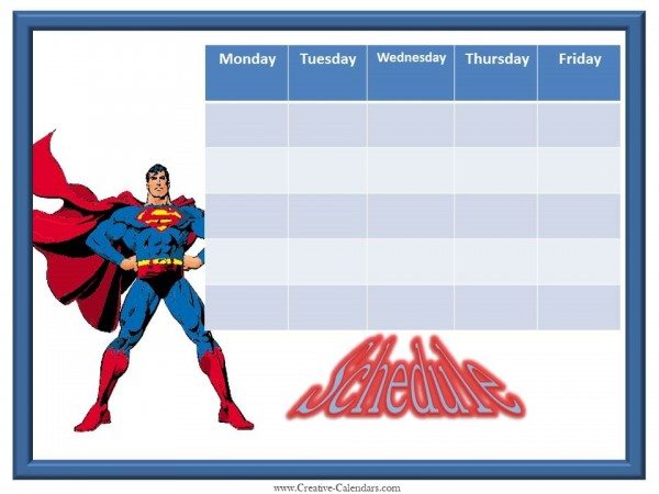 printable weekly schedule