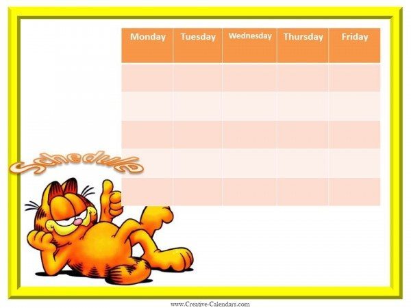 Weekly calendar template