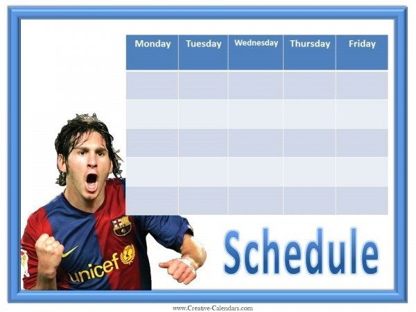 weekly calendar templates