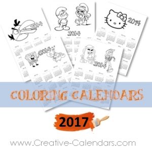 calendars with pictures to color