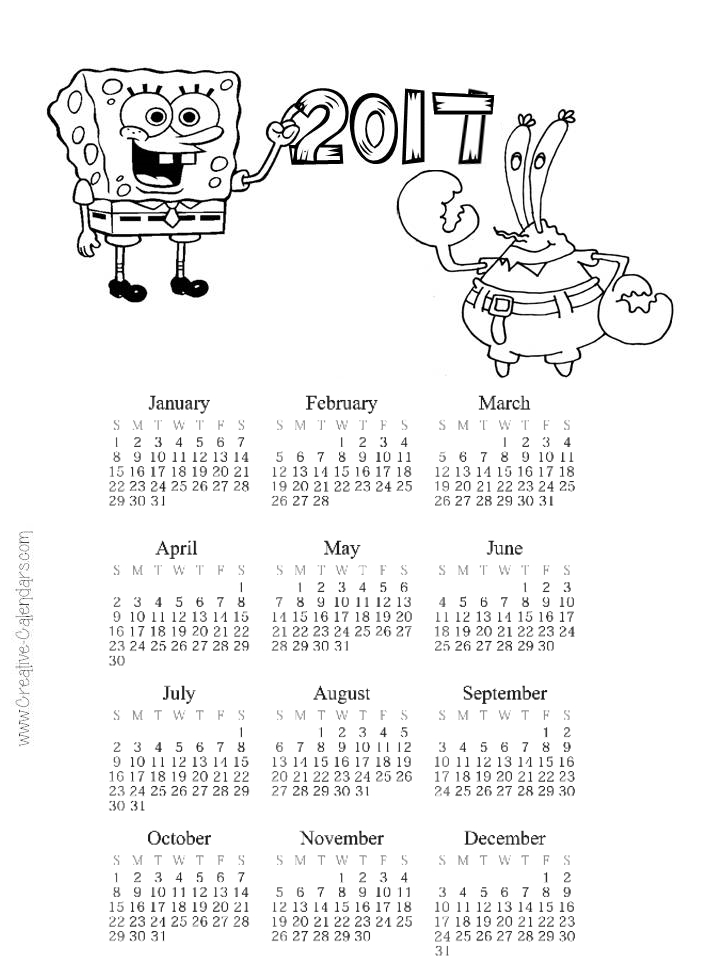 Free Printable Coloring Calendars