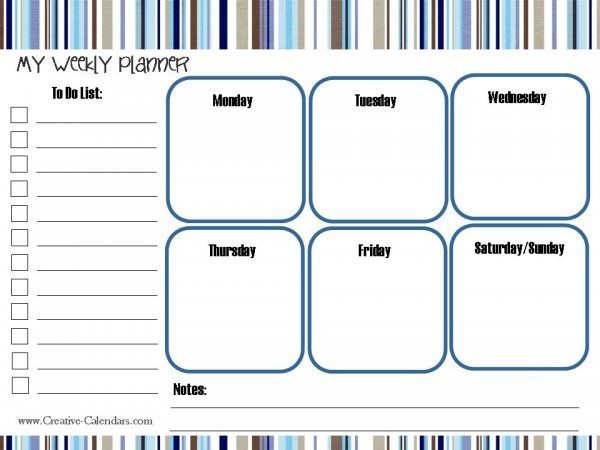 Free Printable Weekly Planner