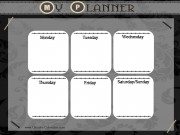 Black and white weekly planner