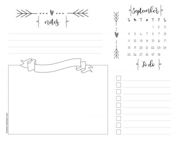 Printable Mouse Pad Planner with Calendar and To Do List