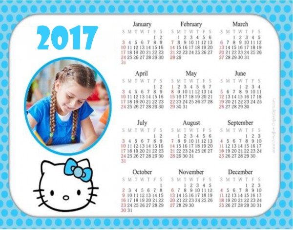 yearly calendar with space to add your photo