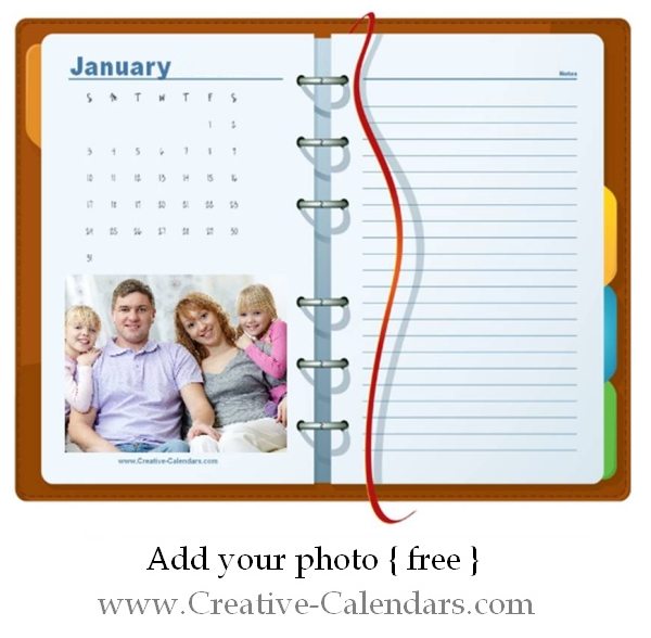 Notebook Style Photo Calendar