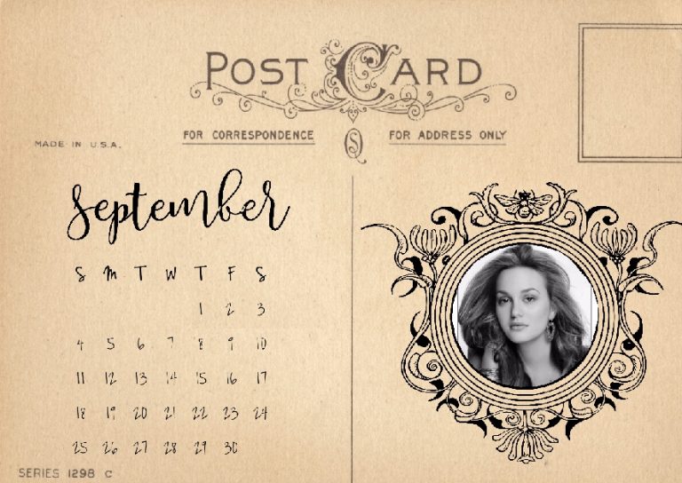 Vintage postcard calendar