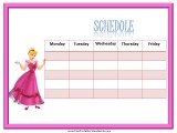 Cinderella Weekly Calendar