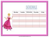 Cinderella Weekly Calendar