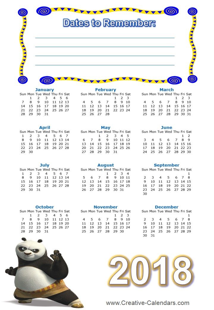 free printable kung fu calendars calendar template for website