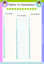 Perpetual Birthday Calendar