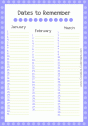 Dates to Remember