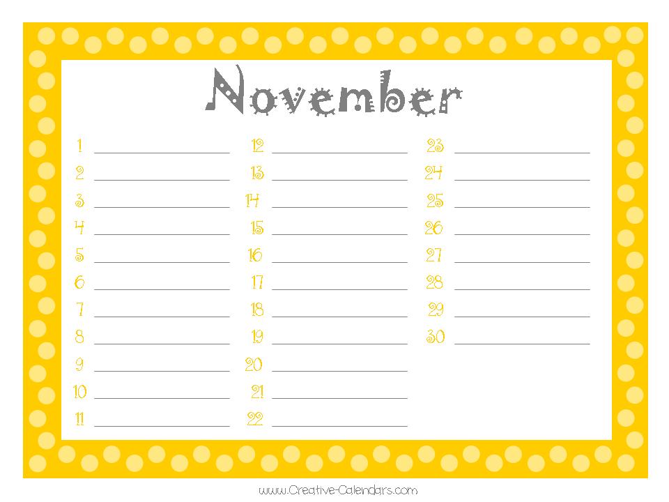 birthday calendar template