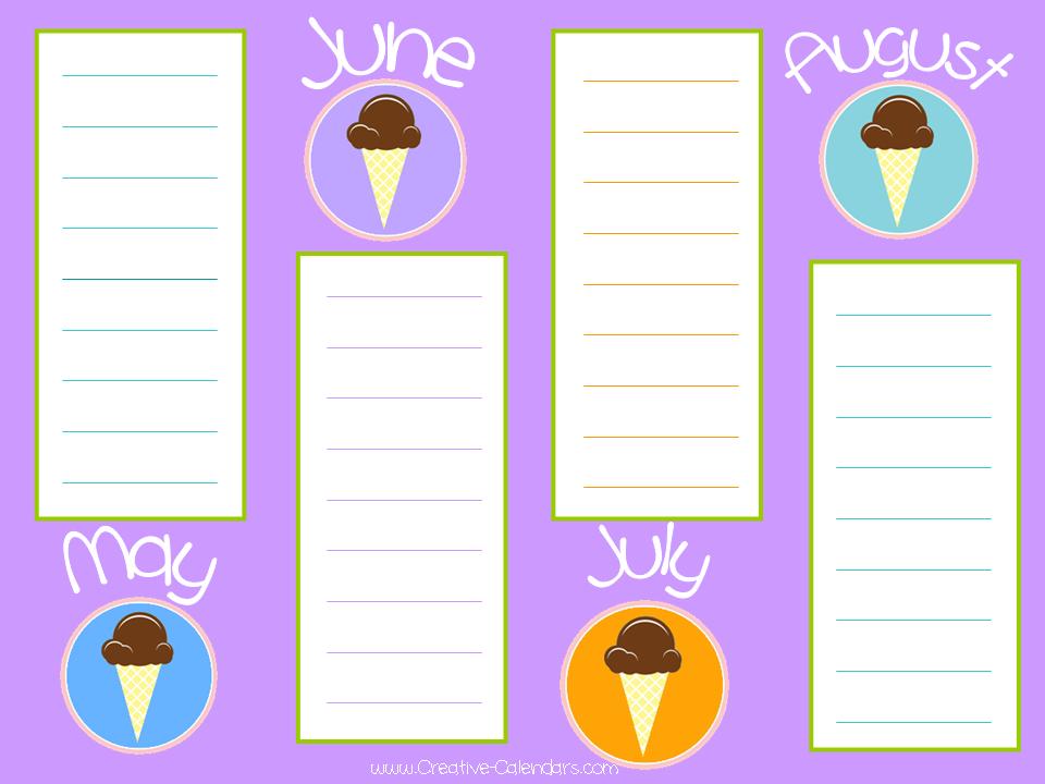 Free Printable Birthday Calendar Template