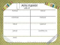 menu planning printable