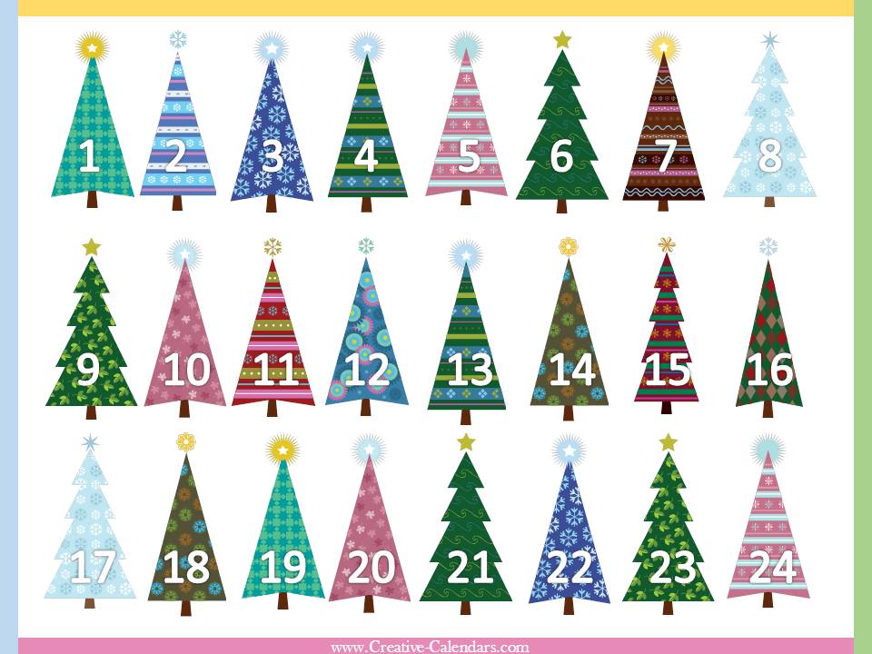 Printable Christmas Tree Advent Calendar Printable Word Searches