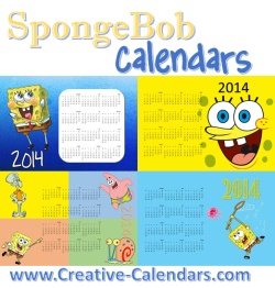 Spongebob printable calendars
