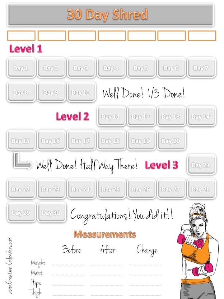 Jillian michaels 30 2025 day shred plan