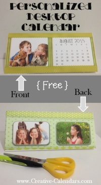 Desktop calendar with photos