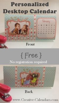 Personalized desktop calendar